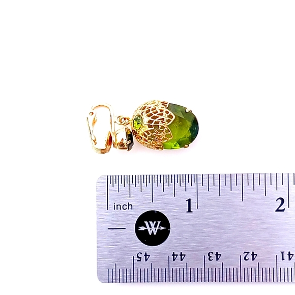 FALL ACORNS BROOCH EARRINGS original box green goldtone Signed Sarah Coventry - Picture 8 of 14